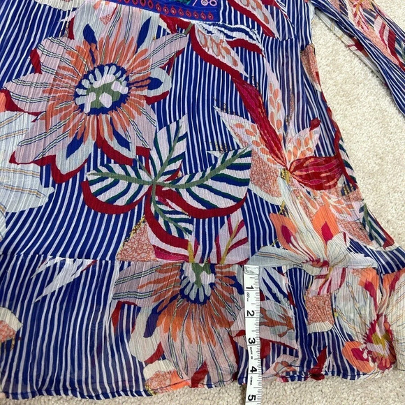 Soft Surroundings Tunic Womens Medium Colorful Floral Fringe Embroidery Ladies - Picture 12 of 13